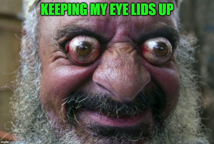 Bug eyes | KEEPING MY EYE LIDS UP | image tagged in bug eyes | made w/ Imgflip meme maker
