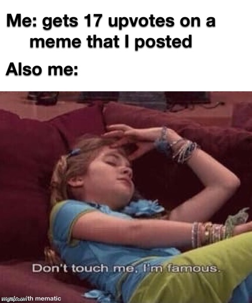 Don't touch me I'm famous | image tagged in donttouchmeimfamous,funny memes,meme,funny meme,memes | made w/ Imgflip meme maker