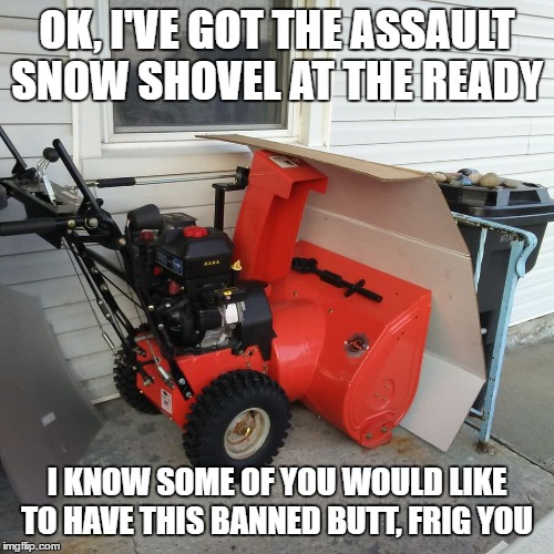 They're calling for 8 to 12 in my area. NEPA. Just saying | OK, I'VE GOT THE ASSAULT SNOW SHOVEL AT THE READY; I KNOW SOME OF YOU WOULD LIKE TO HAVE THIS BANNED BUTT, FRIG YOU | image tagged in snow,random,assault,butt | made w/ Imgflip meme maker