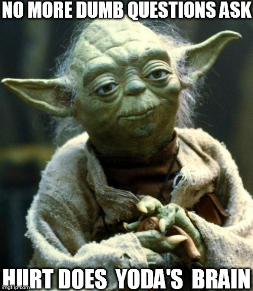 enough  Already!   My   Brain  HURTS! | NO MORE DUMB QUESTIONS ASK; HURT DOES  YODA'S  BRAIN | image tagged in memes,star wars yoda,yoda brain,enough already | made w/ Imgflip meme maker