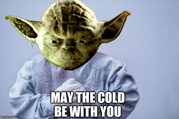 MAY THE COLD
BE WITH YOU | image tagged in star wars yoda | made w/ Imgflip meme maker