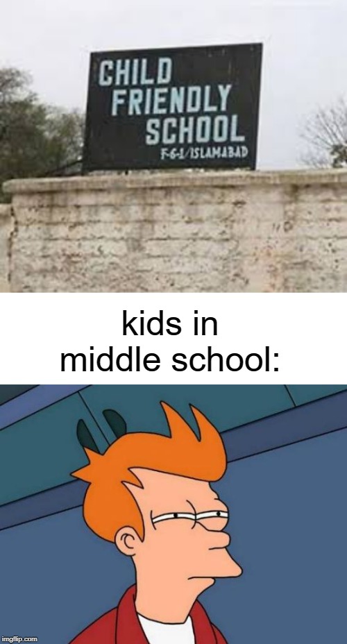 not true | kids in middle school: | image tagged in memes,futurama fry,blank white template,children,school,middle school | made w/ Imgflip meme maker