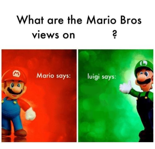 High Quality Mario vs luigi Blank Meme Template