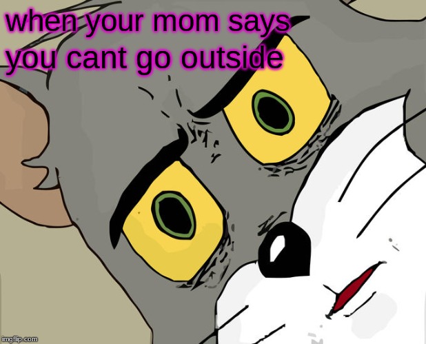 Unsettled Tom | when your mom says; you cant go outside | image tagged in memes,unsettled tom | made w/ Imgflip meme maker