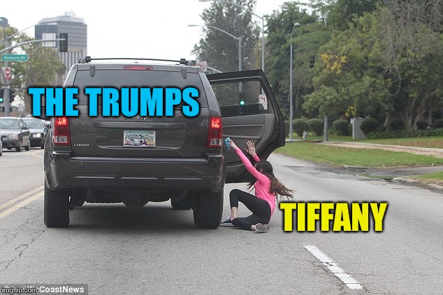 Thrown from car | THE TRUMPS TIFFANY | image tagged in thrown from car | made w/ Imgflip meme maker