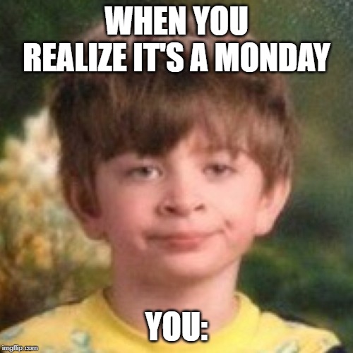 Annoyed Kid | WHEN YOU REALIZE IT'S A MONDAY; YOU: | image tagged in annoyed,school,memes | made w/ Imgflip meme maker