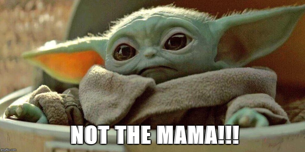 NOT THE MAMA!!! | image tagged in baby yoda | made w/ Imgflip meme maker