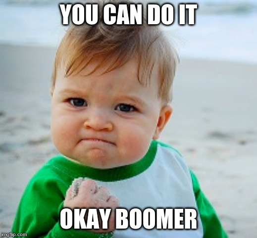 c'mon | YOU CAN DO IT; OKAY BOOMER | image tagged in you can do it | made w/ Imgflip meme maker