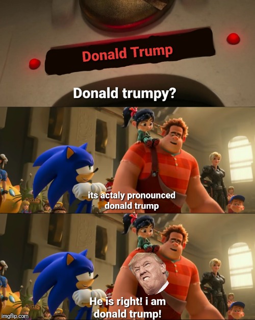 Donald trump plug in | image tagged in donald trump,wreck it ralph | made w/ Imgflip meme maker