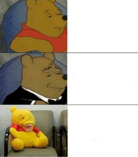 High Quality tuxedo winnie de pooh 3 panel Blank Meme Template