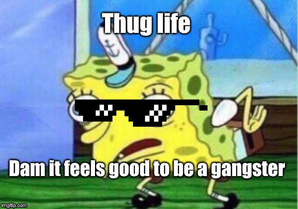 Trying to be a chicken | Thug life; Dam it feels good to be a gangster | image tagged in memes | made w/ Imgflip meme maker