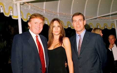 High Quality Trump, Melania and Prince Andrew at a Jeffrey Epstein party 2000 Blank Meme Template