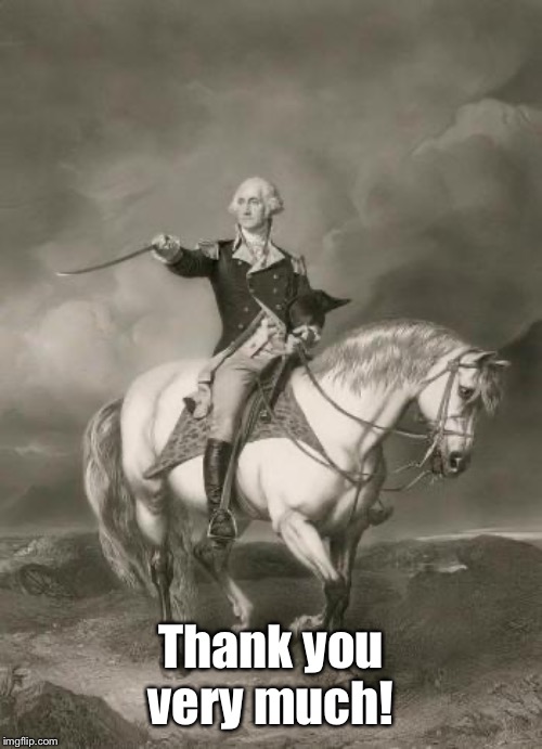adventures of george washington | Thank you very much! | image tagged in adventures of george washington | made w/ Imgflip meme maker
