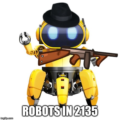 RoboMcTommy | ROBOTS IN 2135 | image tagged in fun,funny,resist | made w/ Imgflip meme maker