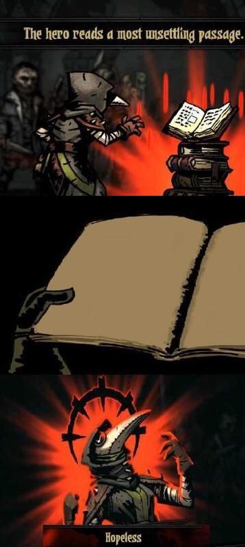 The hero reads a most unsettling passage Blank Meme Template