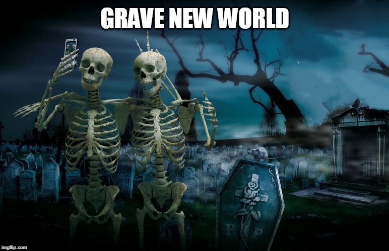 OK Doomer | GRAVE NEW WORLD | image tagged in graveyard tourists | made w/ Imgflip meme maker