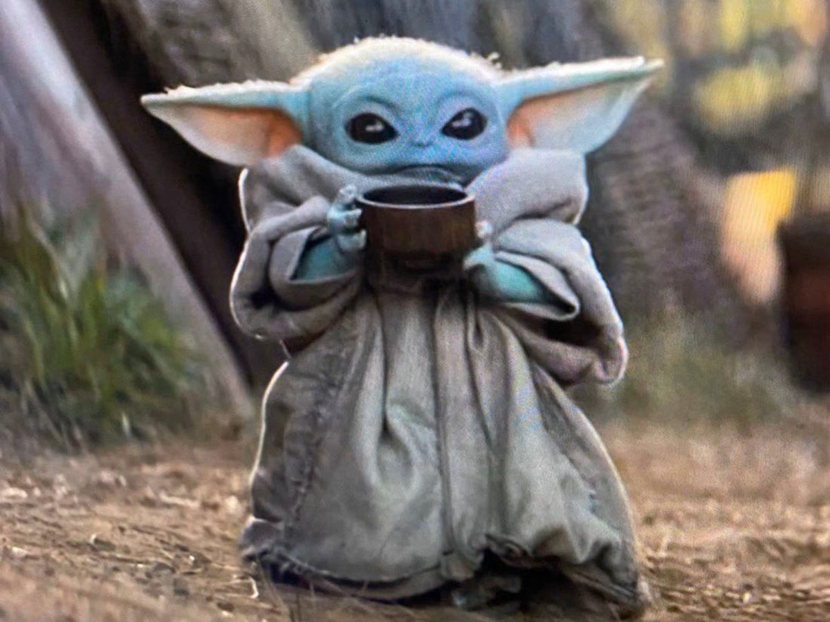 High Quality Baby Yoda Cup Blank Meme Template