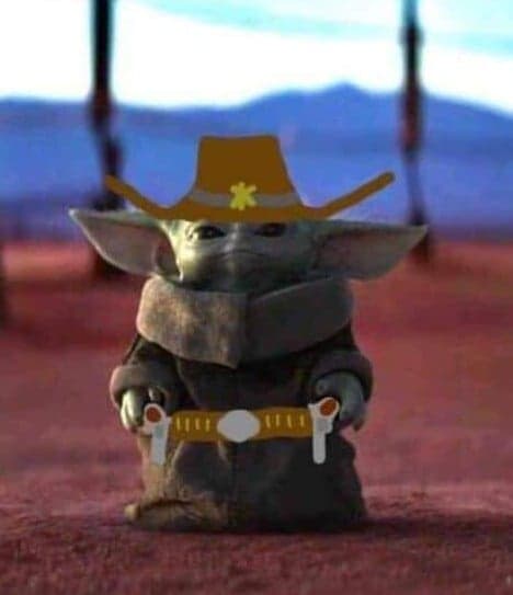 Cowboy baby yoda Blank Meme Template