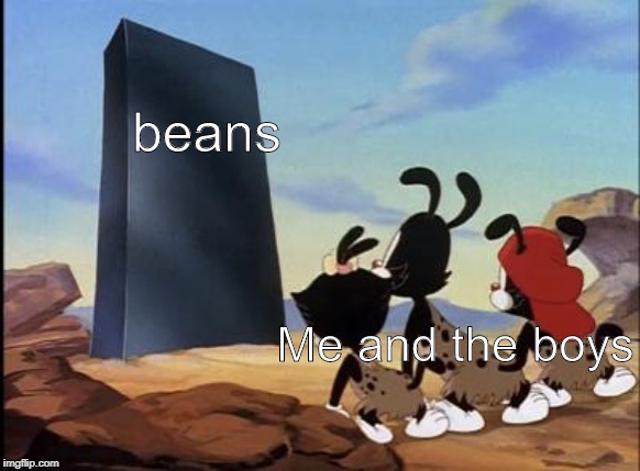 me and the boys | beans; Me and the boys | image tagged in me and the boys,beans,animaniacs | made w/ Imgflip meme maker