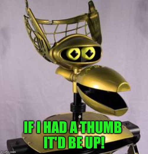 Crow T. Robot | IF I HAD A THUMB 
IT'D BE UP! | image tagged in crow t robot | made w/ Imgflip meme maker