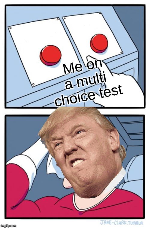 Two Buttons Meme | Me on a multi choice test | image tagged in memes,two buttons | made w/ Imgflip meme maker