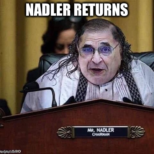 NADLER RETURNS | image tagged in trump impeachment,democrat | made w/ Imgflip meme maker