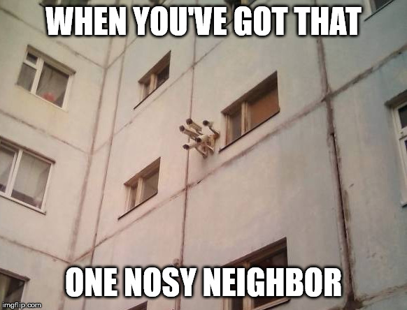 WHEN YOU'VE GOT THAT; ONE NOSY NEIGHBOR | made w/ Imgflip meme maker