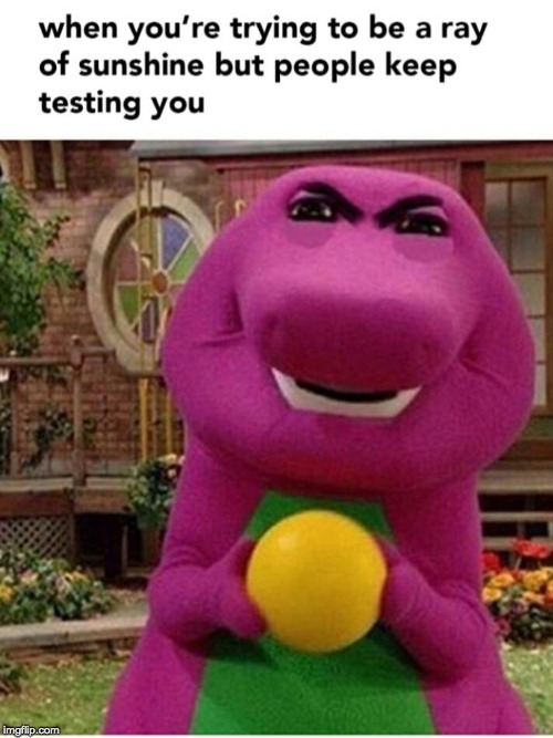 image tagged in barney the dinosaur | made w/ Imgflip meme maker