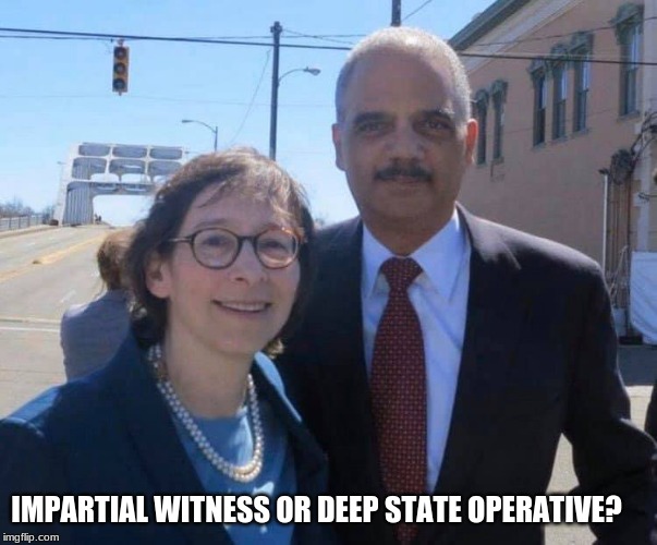 impartial witness or deep state operative? | IMPARTIAL WITNESS OR DEEP STATE OPERATIVE? | image tagged in pamela kalan and eric holder,sometimes a pictures does speak volumes,questions need to be asked,i trust year old chilli more,wel | made w/ Imgflip meme maker