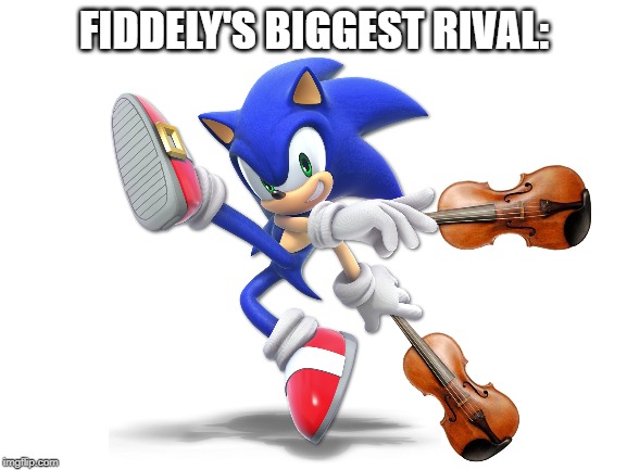 Suck it Fiddlely, Suck it | FIDDELY'S BIGGEST RIVAL: | image tagged in super smash bros,sonic the hedgehog,violins | made w/ Imgflip meme maker