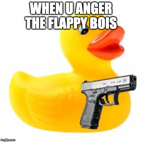Rubber Ducky Glock | WHEN U ANGER THE FLAPPY BOIS | image tagged in rubber ducky glock | made w/ Imgflip meme maker