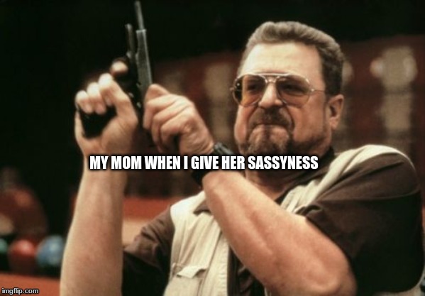 stupid mom jokes | MY MOM WHEN I GIVE HER SASSYNESS | image tagged in memes | made w/ Imgflip meme maker