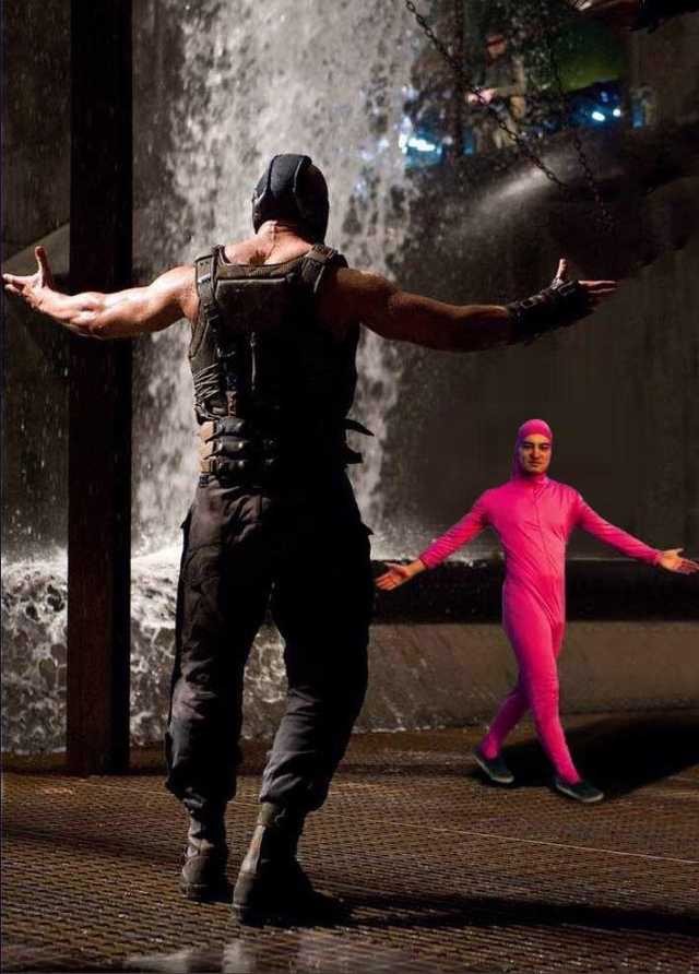 Bane vs. Pink guy Blank Meme Template
