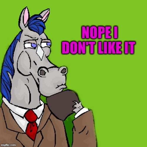 horse | NOPE I DON'T LIKE IT | image tagged in horse | made w/ Imgflip meme maker