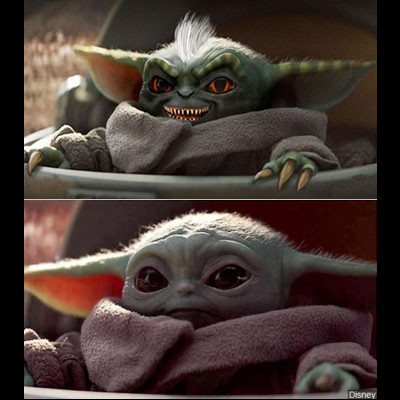 Bad vs Good Baby Yoda Blank Meme Template