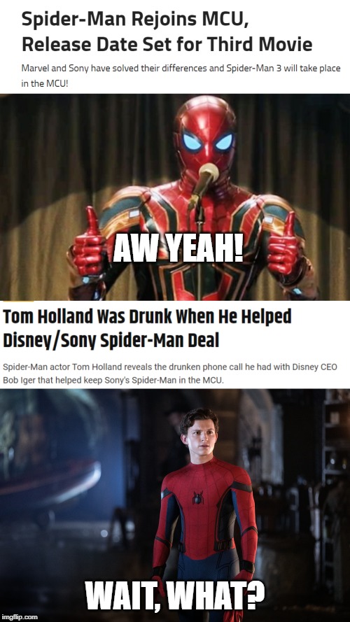 AW YEAH! WAIT, WHAT? | image tagged in unsettled spider-man,spider-man thumbs up | made w/ Imgflip meme maker