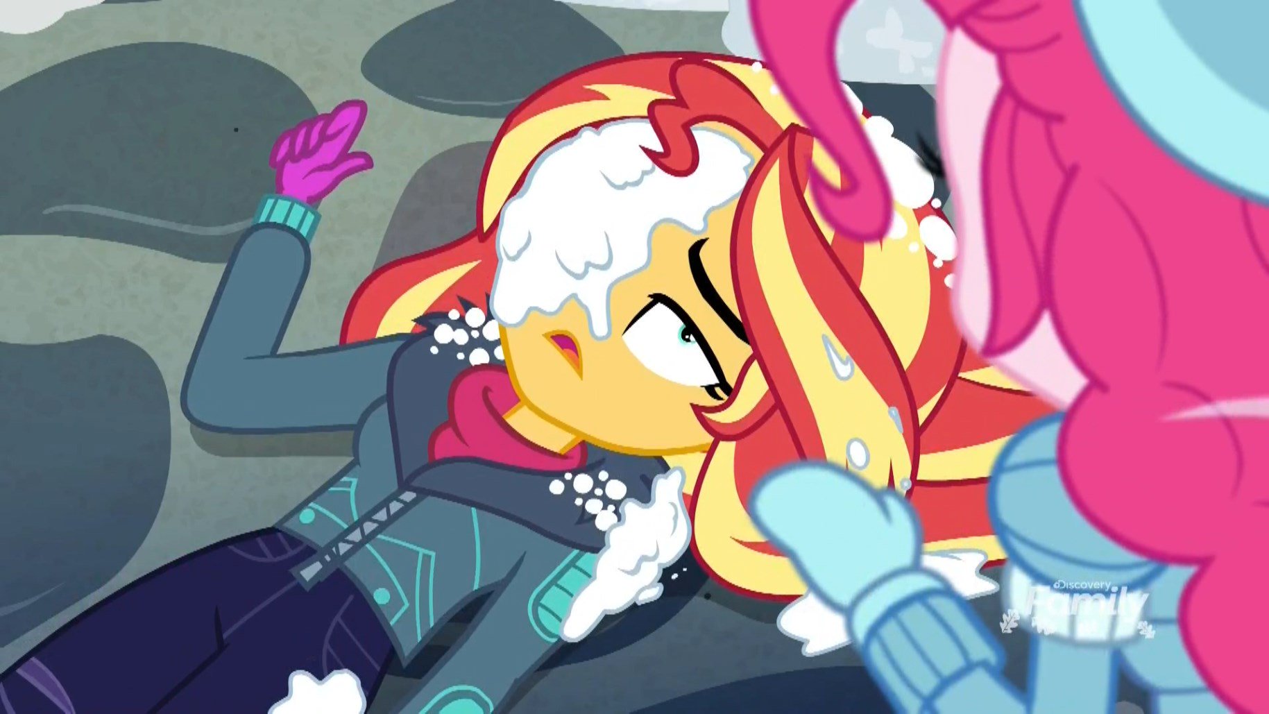 High Quality Sunset shimmer got hit by the snowball Blank Meme Template