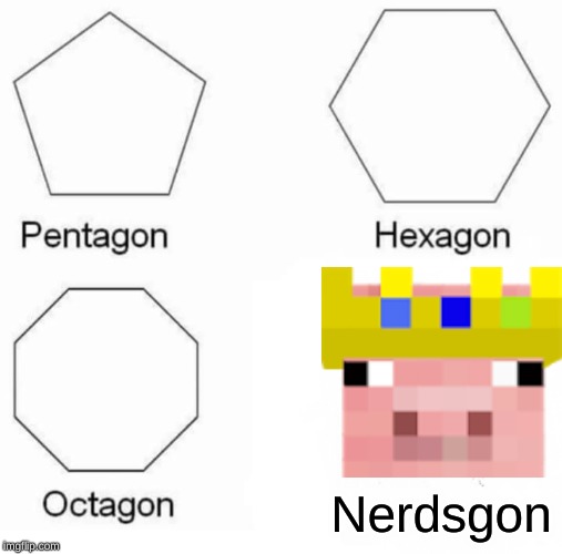 bottom text | Nerdsgon | image tagged in memes,pentagon hexagon octagon,technoblade | made w/ Imgflip meme maker