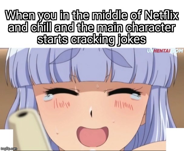 Funny Hentai Meme | image tagged in hentai,hentai meme,netflix and chill,time to fap,masturbation,laughter | made w/ Imgflip meme maker