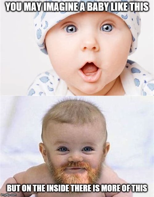 life | YOU MAY IMAGINE A BABY LIKE THIS; BUT ON THE INSIDE THERE IS MORE OF THIS | image tagged in baby | made w/ Imgflip meme maker