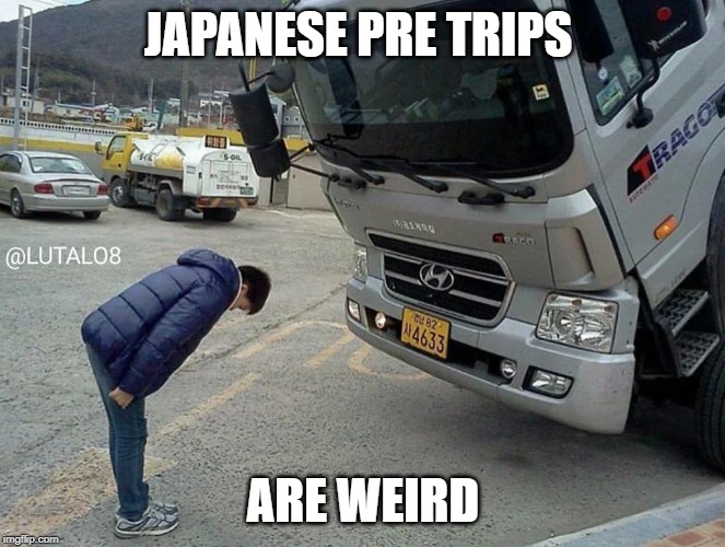 JAPANESE PRE TRIPS; ARE WEIRD | image tagged in Truckers | made w/ Imgflip meme maker