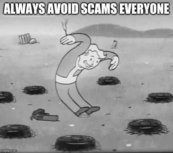 Survival Lesson Nr.137: How to avoid responsibility | ALWAYS AVOID SCAMS EVERYONE | image tagged in survival lesson nr137 how to avoid responsibility | made w/ Imgflip meme maker