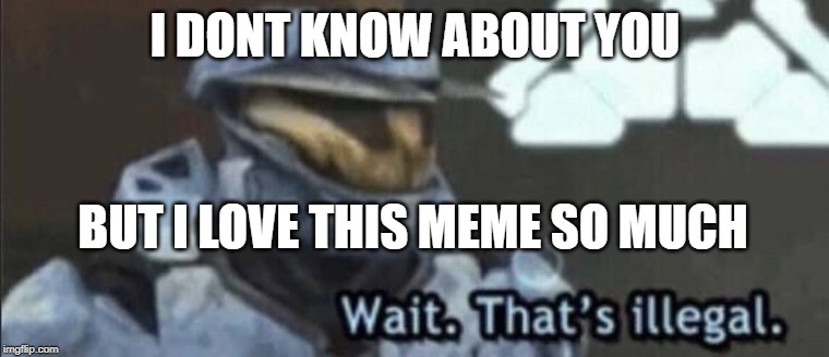 I dont know why | I DONT KNOW ABOUT YOU; BUT I LOVE THIS MEME SO MUCH | image tagged in wait thats illegal,best,i like | made w/ Imgflip meme maker