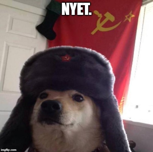 Russian Doge | NYET. | image tagged in russian doge | made w/ Imgflip meme maker