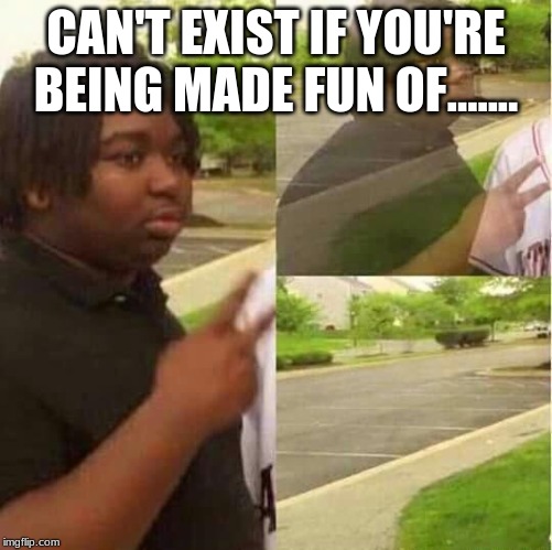 disappearing  | CAN'T EXIST IF YOU'RE BEING MADE FUN OF....... | image tagged in disappearing | made w/ Imgflip meme maker