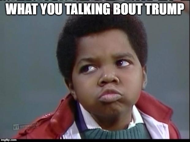 what you talkin bout willis? | WHAT YOU TALKING BOUT TRUMP | image tagged in what you talkin bout willis | made w/ Imgflip meme maker
