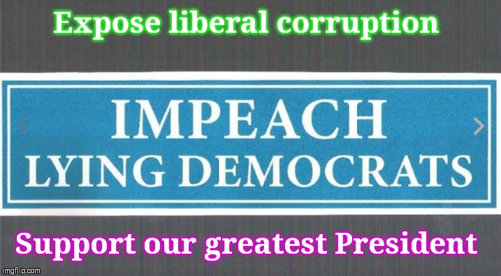 Expose liberal corruption; Support our greatest President | image tagged in bumper sticker | made w/ Imgflip meme maker