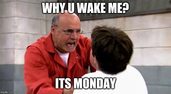Angry Money In The Banana Stand | WHY U WAKE ME? ITS MONDAY | image tagged in angry money in the banana stand | made w/ Imgflip meme maker