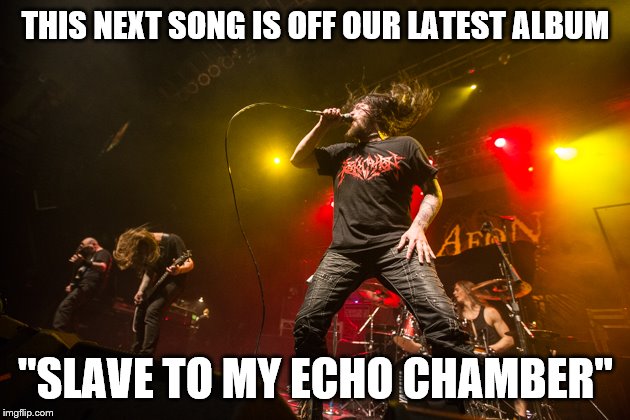 THIS NEXT SONG IS OFF OUR LATEST ALBUM "SLAVE TO MY ECHO CHAMBER" | made w/ Imgflip meme maker