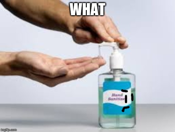 sanitizer | WHAT | image tagged in sanitizer | made w/ Imgflip meme maker